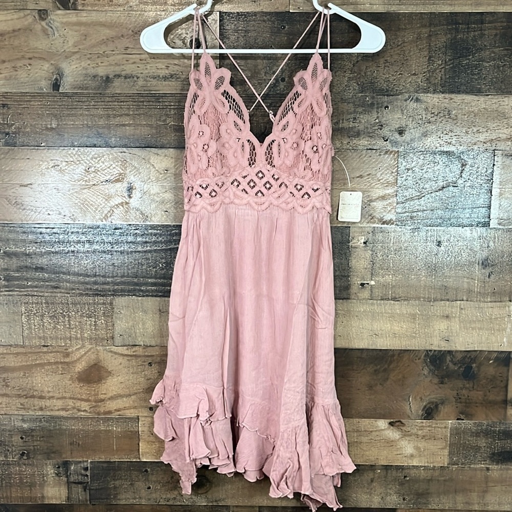 Free People Women's Adella Slip Dress Rose NWT - Picture 1 of 6